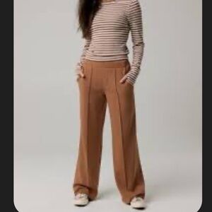 Aerie Brown Wide-Leg Pants Chill-Up Trousers